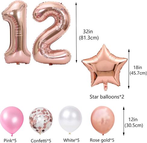 12th Birthday Decorations for Boys Blue, Almost a Teenager 12th Birthday Balloons Silver 12th Birthday Banner Number 12 Star Foil Balloons Confetti Balloons for 12 Years Old Birthday Boys(12th) in Kuwait