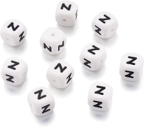 Beadthoven 100pcs خطاب السيليكون E Beads Bulk 12mm مكعب أبجدية حبات السيليكون البؤرية مفهومة فضفاضة حبات رسائل متنوعة من المطاط الأبيض لسلسلة سوار تصنيع أحلام الحبل المجوهرات DIY in Kuwait