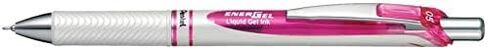 Pentel Energel Knock Ballpoint Pen, 0.5mm Needle Tip, Red Ink, Silver Body with Red Accent (BLN75Z-B) in Saudi Arabia
