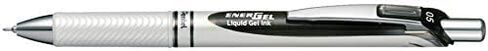 Pentel Energel Knock Ballpoint Pen, 0.5mm Needle Tip, Red Ink, Silver Body with Red Accent (BLN75Z-B) in Saudi Arabia