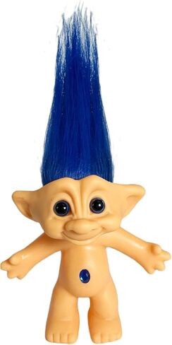 Lucky Vintage Troll Dolls, Lucky Doll Chromatic Adorable for Collections, School Project, Arts and Crafts, Party Favors- 7.5" Tall(Include The Length of Hair) (Dark Blue) in Saudi Arabia
