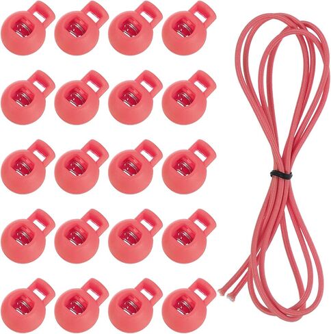 UXCELL 20 PCS أقفال حبل حفرة واحدة مع سلك صدمة مرن 39 بوصة ، مقطع سدادة للتبديل بين الزنبرك البلاستي in Kuwait