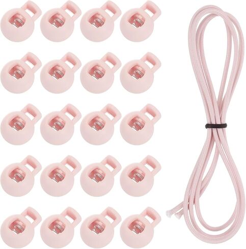 UXCELL 20 PCS أقفال حبل حفرة واحدة مع سلك صدمة مرن 39 بوصة ، مقطع سدادة للتبديل بين الزنبرك البلاستي in Kuwait