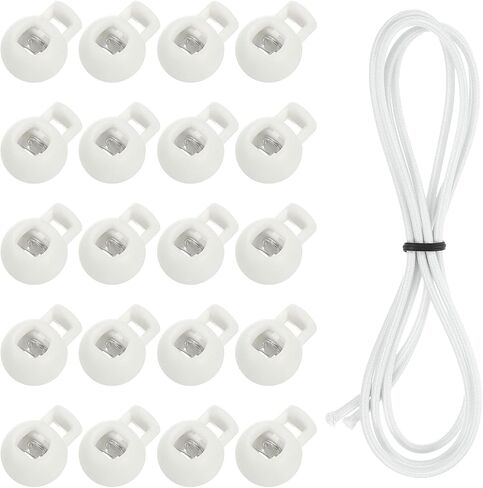 UXCELL 20 PCS أقفال حبل حفرة واحدة مع سلك صدمة مرن 39 بوصة ، مقطع سدادة للتبديل بين الزنبرك البلاستي in Kuwait