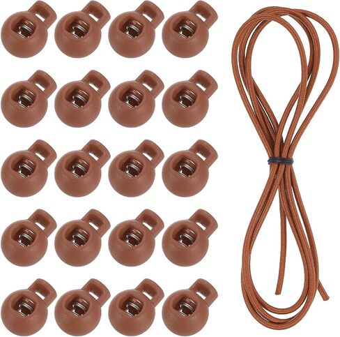UXCELL 20 PCS أقفال حبل حفرة واحدة مع سلك صدمة مرن 39 بوصة ، مقطع سدادة للتبديل بين الزنبرك البلاستي in Kuwait