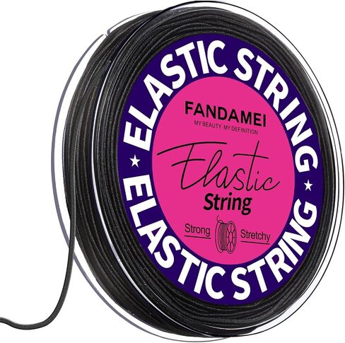 FANDAMEI 1mm Elastic String for Beading, Elastic Cord Stretchy for Bracelets Making, Stretch Bead Cord for Jewelry Making, Sturdy Thread for Bracelet Necklace Crafts Christmas DIY Elastic String Cord in Kuwait