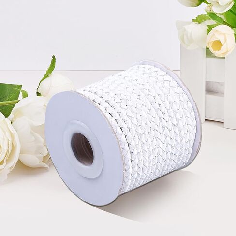 About 11 Yards 3Mm Black Braided Leather Cord Round Leather String Bolo Folded Genuine Cowhide Rope Strings with Spool for Jewelry Making Necklaces Bracelets Keychain DIY Crafts Supplies in Kuwait