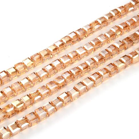 2 خيوط تشيكية الوجه المكعب البلوري من الزجاج الفضفاضة الفضاء بلوك 8 مم (0.31 بوصة) سيام ريد in Kuwait