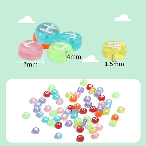 1200pcs بلوك بلون الوردي الدائري الجولة الأبجدية حبات الحرف 4 × 7 مم حدود أبيض A-Z لصنع المجوهرات وأساور DIY ، وقلادات ، وسلاسل المفاتيح in Kuwait