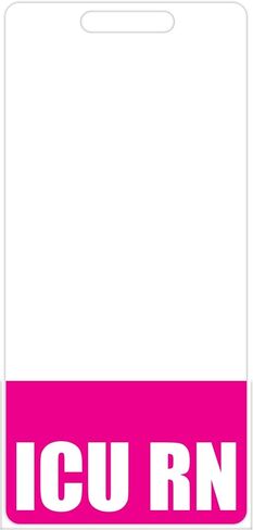 ICU RN Badge Buddy (Pink) - Vertical Heavy Duty Badge Tags for Intensive Care Unit Resident Nurses - Double Sided Badge Identification Card in Saudi Arabia