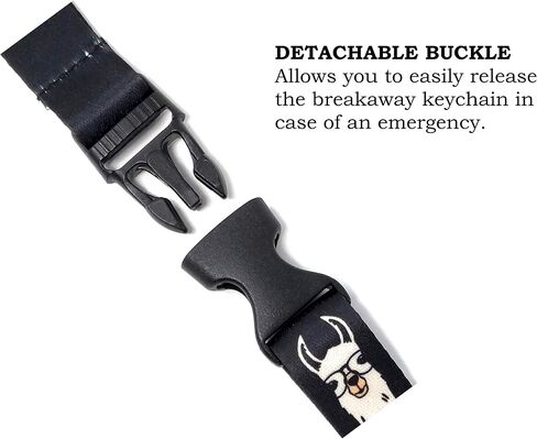 Vinylcation Hip Llama Lanyard Keychain and ID Holder with Detachable Buckle for Keys or Badge | Durable Black Polyester Novelty Necklace (Llama) in Saudi Arabia