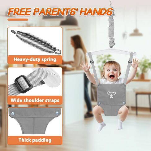 Foldable Toddler Swing Set and Baby Jumper, Indoor & Outdoor Use, Baby Bouncer Jumper, Safe and Durable Swing Set for Backyard (Gray) in Saudi Arabia