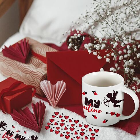 ReliThick 12 Sheets of Valentine's Day UV DTF Cup Wrap Transfer Sticker for Glass Valentine's Day Rub on Transfers for 16 oz Glass Cup Transfers for Furniture Waterproof Decals for DIY Crafts(Bright) in Kuwait