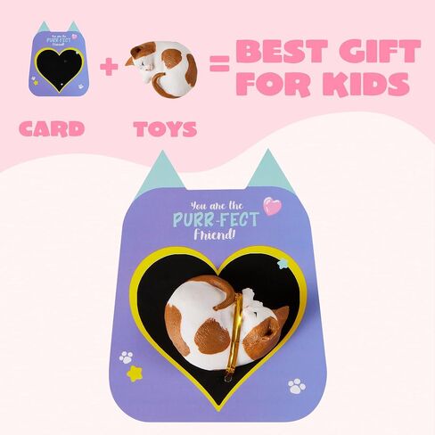 JOYIN 16 Pack Dog and Cat Figure Toys with Greeting Card for Kids Party Favor, School Classroom Gift Exchange Prizes for Boys Girls in Saudi Arabia