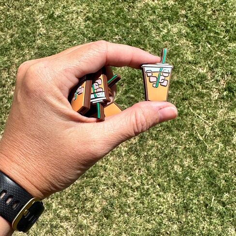 القهوة المثلجة الخرز بؤرة السيليكون | 12 PK Bulk بالجملة للجملة الطازجة شماعات القلم قابلة للبلعم مع مقطع شارة الجليد القش الأخضر in Saudi Arabia