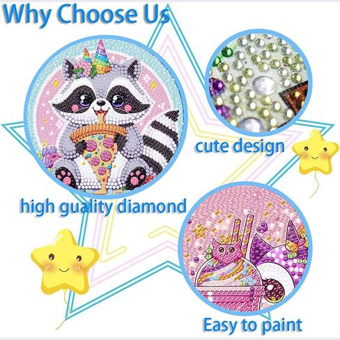 ajepon 4 Pack Animal Diamond Art Kits for Kids,Cute Animals Diamond Art for Kids Ages 8-12,Koala Dog Panda Bear Diamond Painting Kits for Kids with Package for Gift Home Wall Decor(6x6inch) in Saudi Arabia