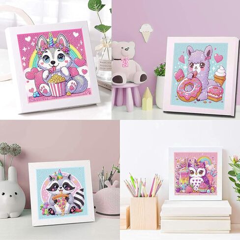 ajepon 4 Pack Animal Diamond Art Kits for Kids,Cute Animals Diamond Art for Kids Ages 8-12,Koala Dog Panda Bear Diamond Painting Kits for Kids with Package for Gift Home Wall Decor(6x6inch) in Saudi Arabia