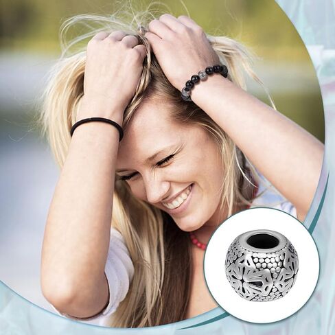 UNICRAFTALE 8Pcs 304 Stainless Steel Round European Beads Antique Silver Rondelle with Cross Large Hole Spacer Beads Parachute Cord Beads for Hair Beard Bracelets Jewelry Making 13.5mm in Diameter in Saudi Arabia