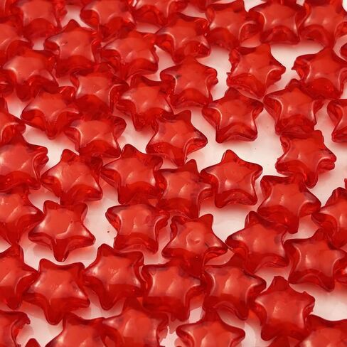 200pcs 11mm Acrylic Star Beads Spacer Beads for DIY Jewelry Making Bracelet Necklace Key Chains Handmade Craft(Red) in Kuwait