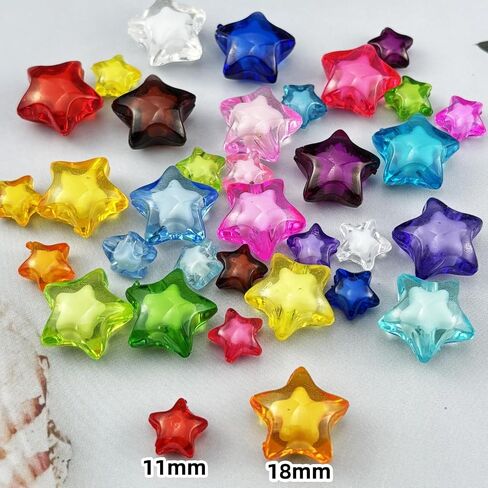 200pcs 11mm Acrylic Star Beads Spacer Beads for DIY Jewelry Making Bracelet Necklace Key Chains Handmade Craft(Red) in Kuwait