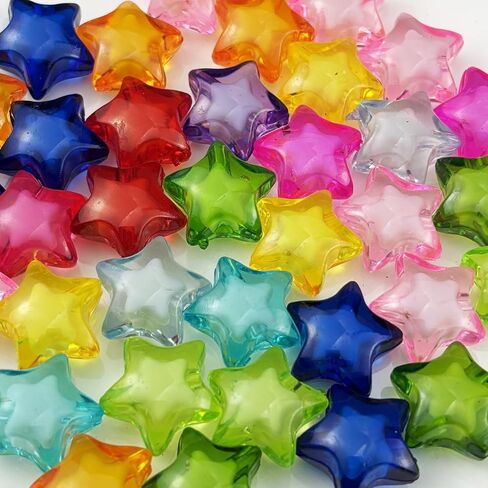200pcs 11mm Acrylic Star Beads Spacer Beads for DIY Jewelry Making Bracelet Necklace Key Chains Handmade Craft(Red) in Kuwait