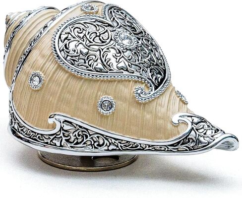 JARLL Luxury Golden Conch Music Box, Exquisite Rotating Sculpture for Home Décor, Weddings, Anniversaries, Meditation Spaces, Meaningful Gifts, Plays 'Memory' Tune in Saudi Arabia