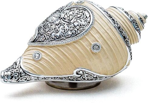 JARLL Luxury Golden Conch Music Box, Exquisite Rotating Sculpture for Home Décor, Weddings, Anniversaries, Meditation Spaces, Meaningful Gifts, Plays 'Memory' Tune in Saudi Arabia