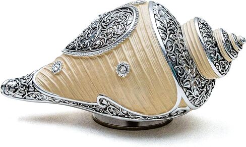 JARLL Luxury Golden Conch Music Box, Exquisite Rotating Sculpture for Home Décor, Weddings, Anniversaries, Meditation Spaces, Meaningful Gifts, Plays 'Memory' Tune in Saudi Arabia