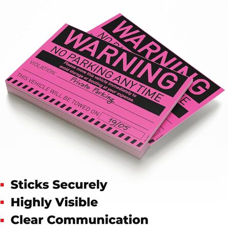 100 MESS Parking Violation Stickers Hard to Remove - No Parking Stickers - Bad Parking Stickers - Super Sticky Warning Stickers for Towing Parked Cars 8x5 in (Red Unauthorized, 100) in Saudi Arabia