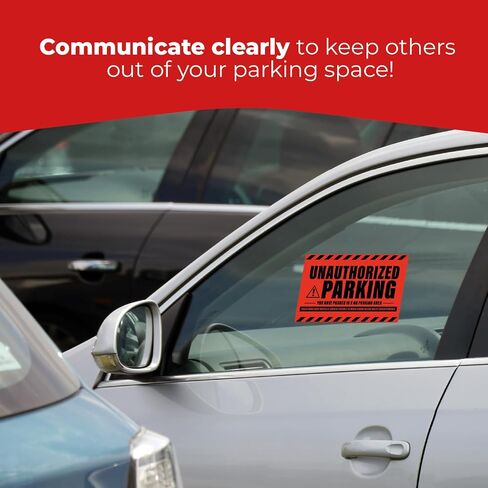 100 MESS Parking Violation Stickers Hard to Remove - No Parking Stickers - Bad Parking Stickers - Super Sticky Warning Stickers for Towing Parked Cars 8x5 in (Red Unauthorized, 100) in Saudi Arabia