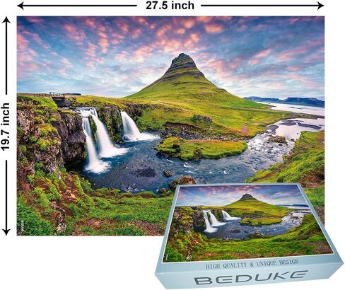 Jigsaw Puzzles for Adults 1000 Pieces Iceland Thick Sturdy 1000 Piece Puzzle Precise Interlocking Age 14+ Family Game in Saudi Arabia