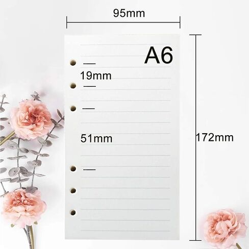 A6 Monthly Planner Insert Refill Paper, Undated 6 Holes Punched Office College Filler Paper, 100gsm 135sheets/270 pages Loose-leaf Binder Paper for 6 Ring Binder Journal Notebook(3.74" x 6.77") in Saudi Arabia