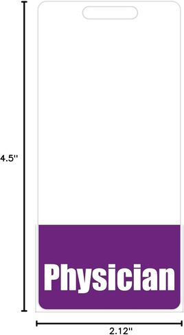 Physician Badge Buddy (Purple) - Vertical Heavy Duty Badge Tags for Doctors - Double Sided Badge Identification Card in Kuwait