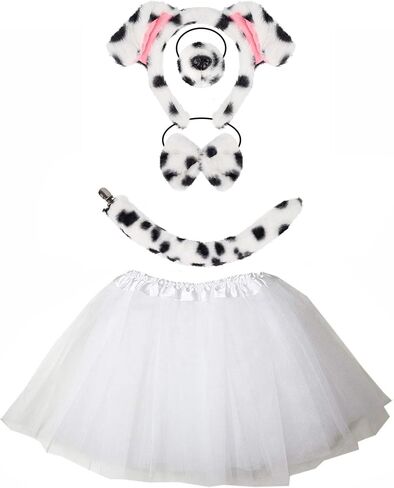 Kirei Sui Kids Animal Costume Dalmatians Nose Tutu Ear Headband Bowtie Tail 5pcs Set in Kuwait