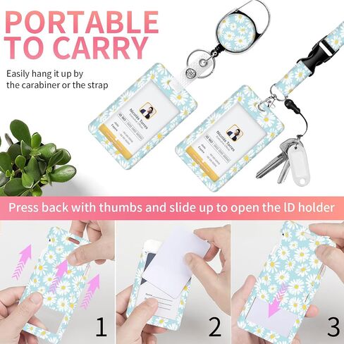 Lanyards for Id Badges, Cute Holder with Heavy Duty Retractable Reel Clip, Funny Work Card Name Tag Keychain Lanyard Vertical ID Card Holder for Women Nurse Doctor Teacher Student(Cute Hedgehog) in Saudi Arabia