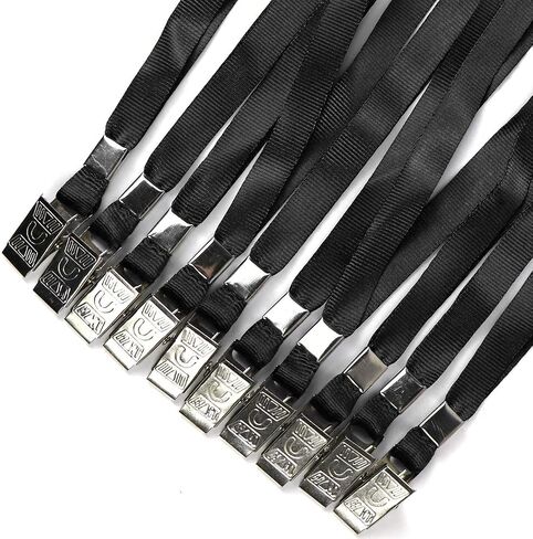 Beebel Black Lanyards, 50pcs 32 Inch Lanyard for ID Name Tag Badge Holders in Kuwait