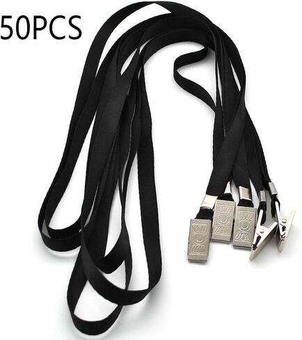 Beebel Black Lanyards, 50pcs 32 Inch Lanyard for ID Name Tag Badge Holders in Kuwait