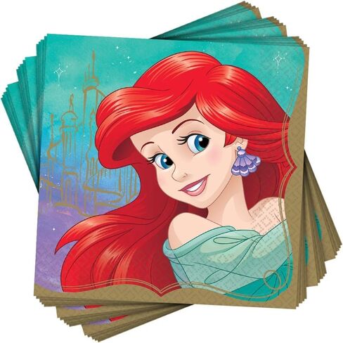 Disney Princess Luncheon Napkins, 6.5" (16-Pack) - Deluxe Party Napkins, Perfect for Themed Parties and Celebrations, Ariel in Saudi Arabia