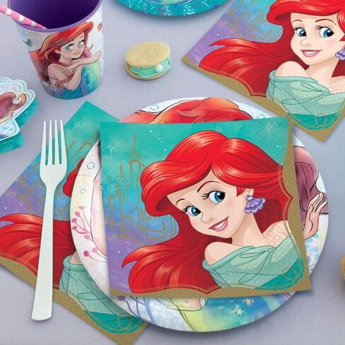 Disney Princess Luncheon Napkins, 6.5" (16-Pack) - Deluxe Party Napkins, Perfect for Themed Parties and Celebrations, Ariel in Saudi Arabia