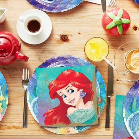 Disney Princess Luncheon Napkins, 6.5" (16-Pack) - Deluxe Party Napkins, Perfect for Themed Parties and Celebrations, Ariel in Saudi Arabia
