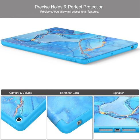 Soke New iPad 10.2 Case with Pencil Holder for iPad 9th Generation 2021 /8th Gen 2020/7th Gen 2019- Premium Shockproof Case with Soft TPU Back Cover & Auto Sleep/Wake for iPad 10.2 Inch,BookBlack in Kuwait
