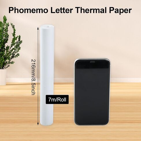 4 Rolls 8.5'' x 11'' Phomemo Portable Printer Thermal Paper,US Letter Size, Thermal Roll Paper Compatible with M832 M833 M834 M835 in Kuwait