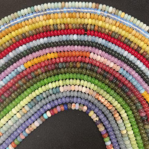 98 Pcs 4x6mm Natural Real Red Creek Jasper Stone Bead Picasso Jasper Gemstone Rondelle Beads for Jewelry Making Necklace Crafts Bracelets in Kuwait