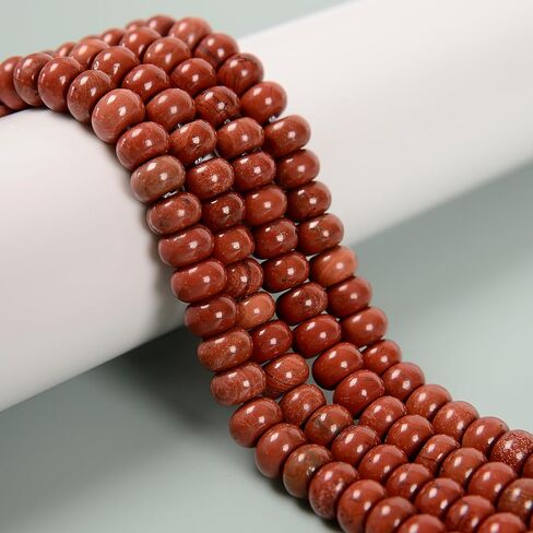 98 Pcs 4x6mm Natural Real Red Creek Jasper Stone Bead Picasso Jasper Gemstone Rondelle Beads for Jewelry Making Necklace Crafts Bracelets in Kuwait