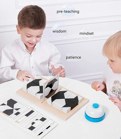 Wooden Puzzle Board Battle Game with 32 PCS Puzzle Blocks, Hidden Blocks 3D Spatial Thinking Training for Kids, Gift for Boys and Girls from 4 5 6 7 8 9 10 11 12 Ages in Saudi Arabia