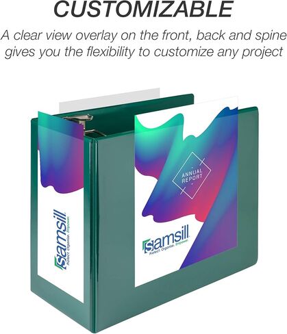 Samsill Durable 1 Inch . , Made in the USA, D Ring . , Customizable Clear View Cover, Yellow, 4 Pack, Each holds 225 Pages in Saudi Arabia