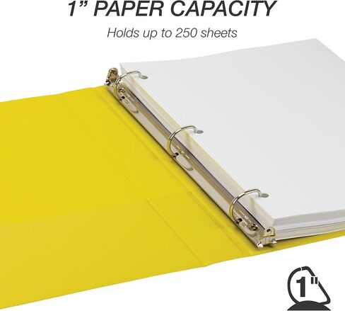 Samsill Durable 1 Inch . , Made in the USA, D Ring . , Customizable Clear View Cover, Yellow, 4 Pack, Each holds 225 Pages in Saudi Arabia