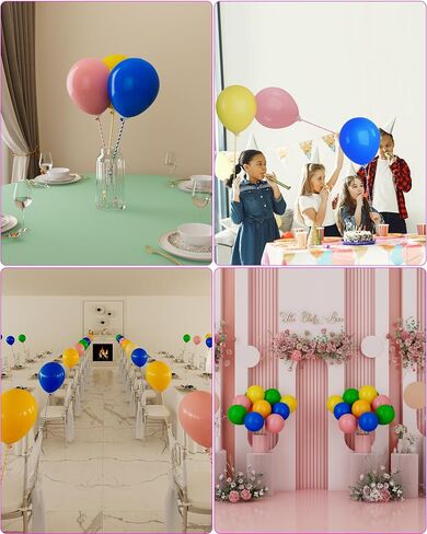 YALLOVE Paper Balloon Sticks Set of 100, Colored Handheld Balloon Holders for Party Favors, Props, Decoration, No Helium Needed in Saudi Arabia