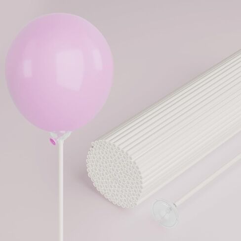 YALLOVE Paper Balloon Sticks Set of 100, Colored Handheld Balloon Holders for Party Favors, Props, Decoration, No Helium Needed in Saudi Arabia