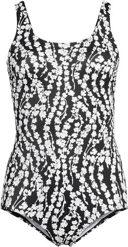 Lands' End Womens Chlorine Resistant Tugless Tank Soft Cup One Piece Swimsuit Deep Sea Navy Long Torso 18 in Saudi Arabia